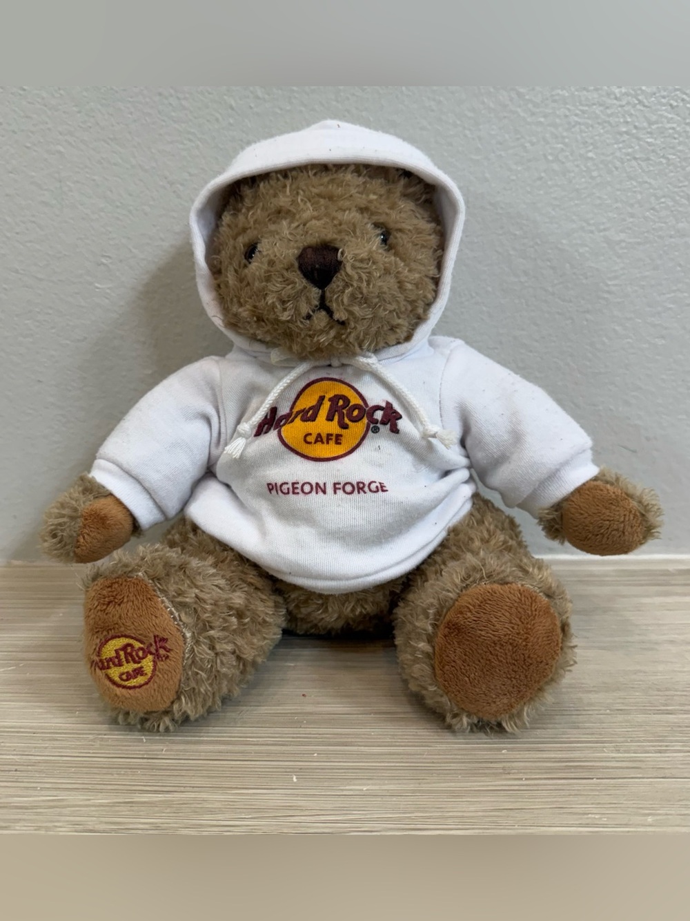 Hard Rock Cafe Pigeon Forge Teddy Bear in White Hoodie toy kids
